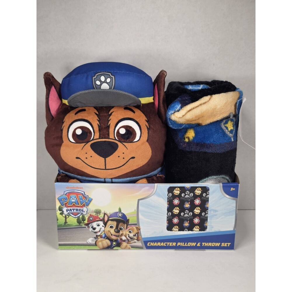 Nickelodeon Paw Patrol Chase- Two Piece Character Pillow And Throw Set